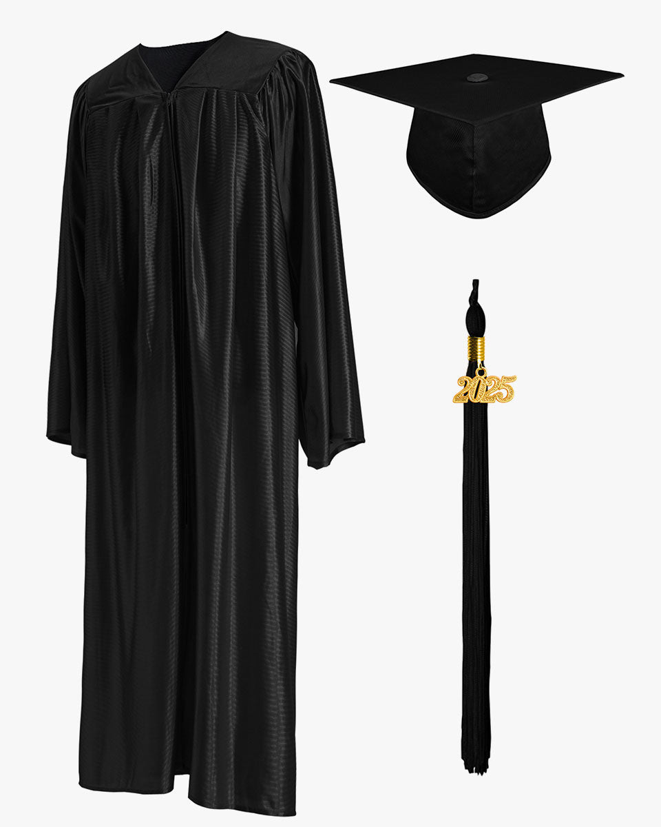 High School Economy Shiny Graduation Cap,Gown & Tassel Package - 12 Colors Available