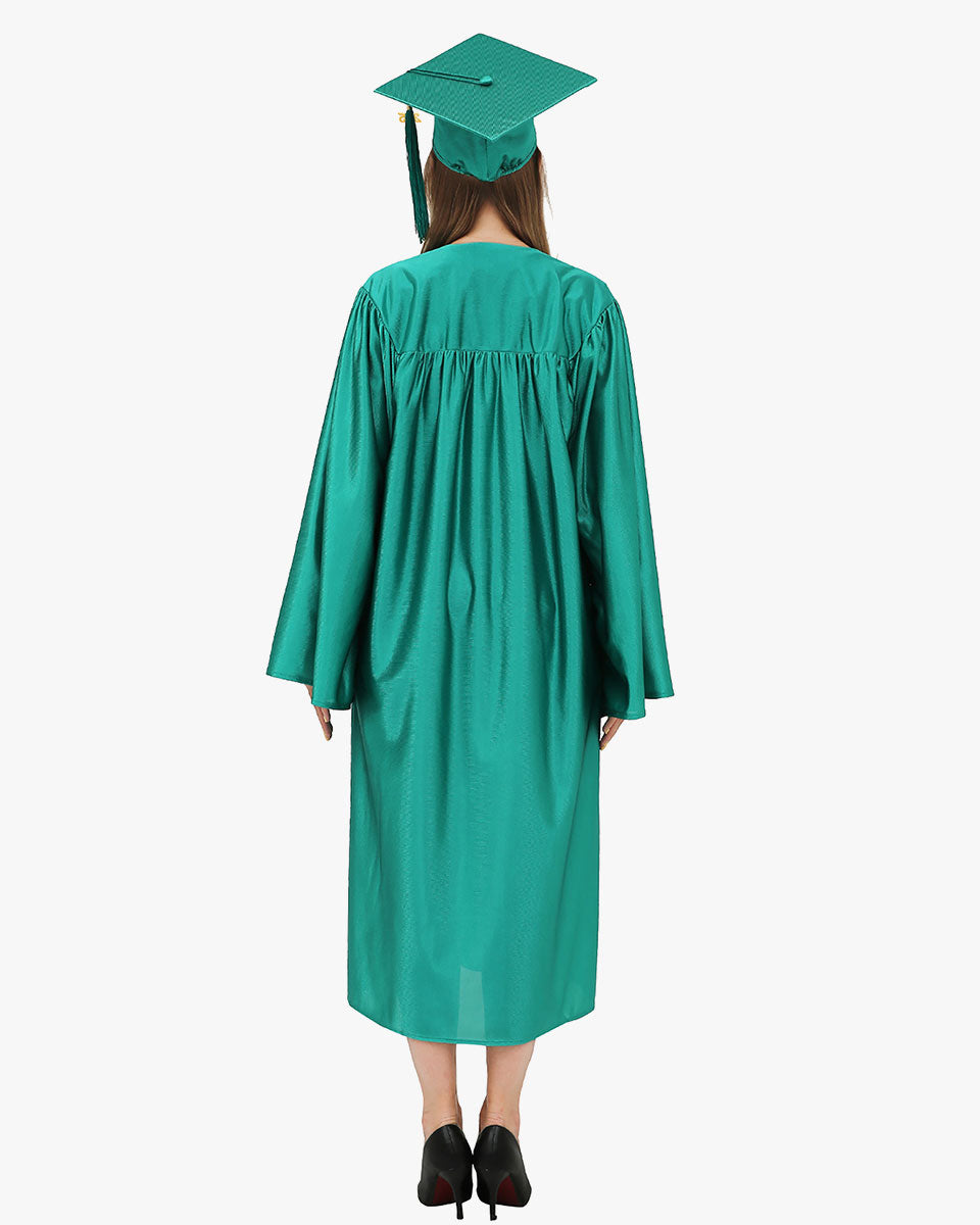 High School Economy Shiny Graduation Cap,Gown & Tassel Package - 12 Colors Available