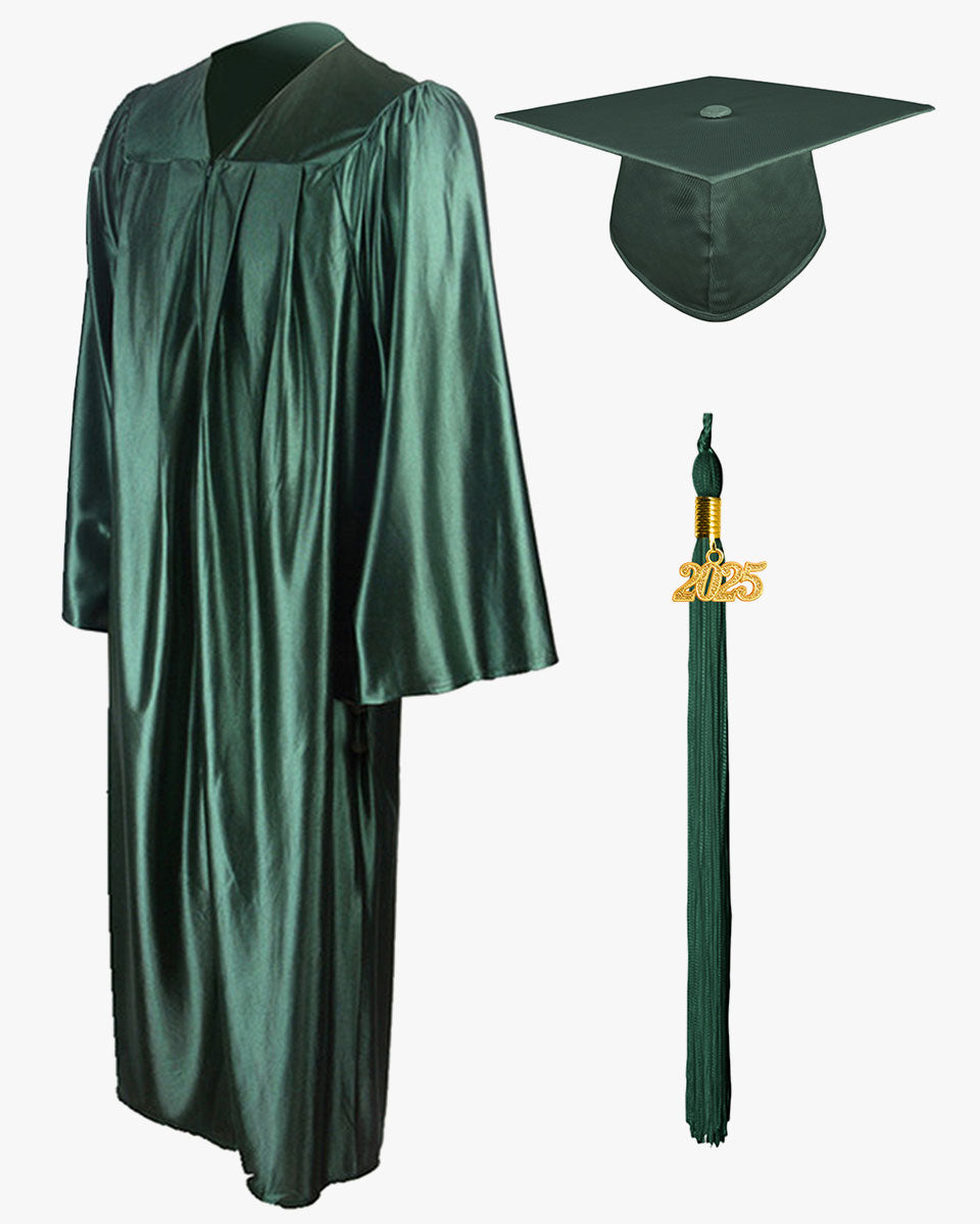 High School Economy Shiny Graduation Cap,Gown & Tassel Package - 12 Colors Available