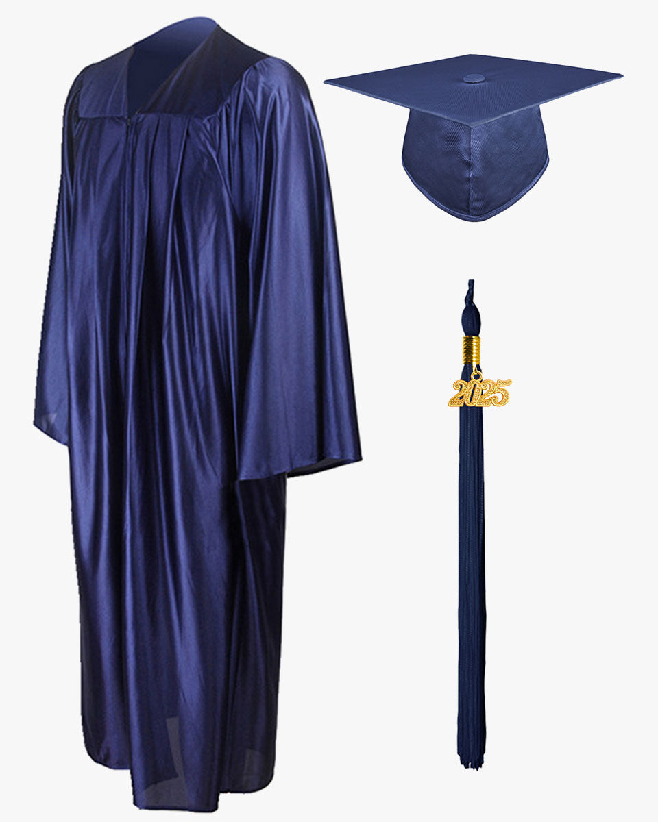 High School Economy Shiny Graduation Cap,Gown & Tassel Package - 12 Colors Available