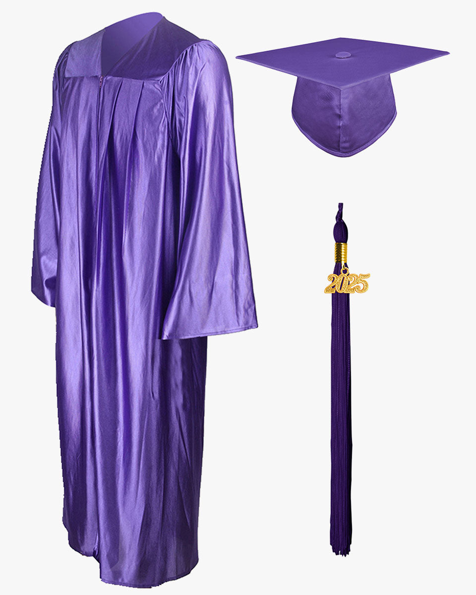 High School Economy Shiny Graduation Cap,Gown & Tassel Package - 12 Colors Available