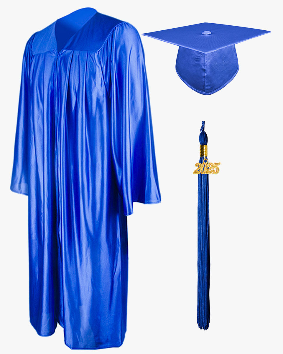 High School Economy Shiny Graduation Cap,Gown & Tassel Package - 12 Colors Available