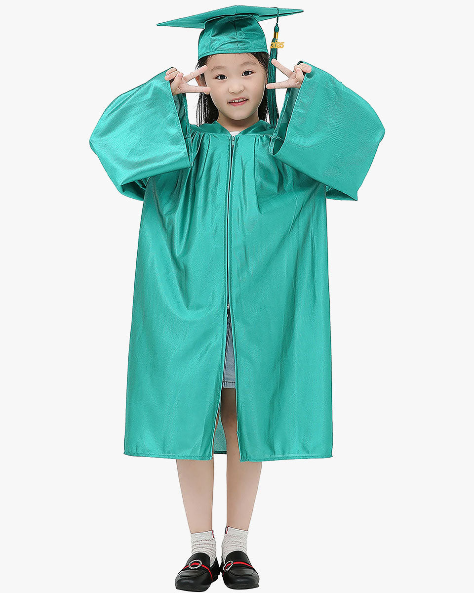 Shiny Kindergarten Cap, Gown & Tassel Package - 12 Colors Available