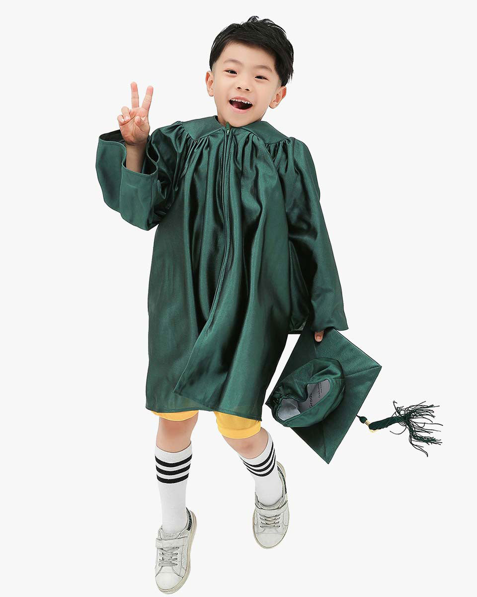 Shiny Kindergarten Cap, Gown & Tassel Package - 12 Colors Available