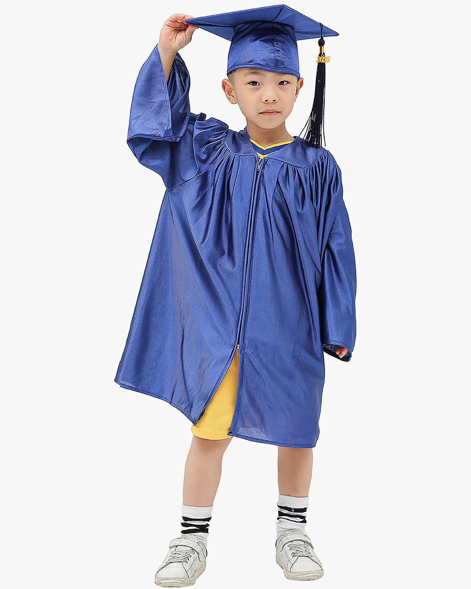 Shiny Kindergarten Cap, Gown & Tassel Package - 12 Colors Available