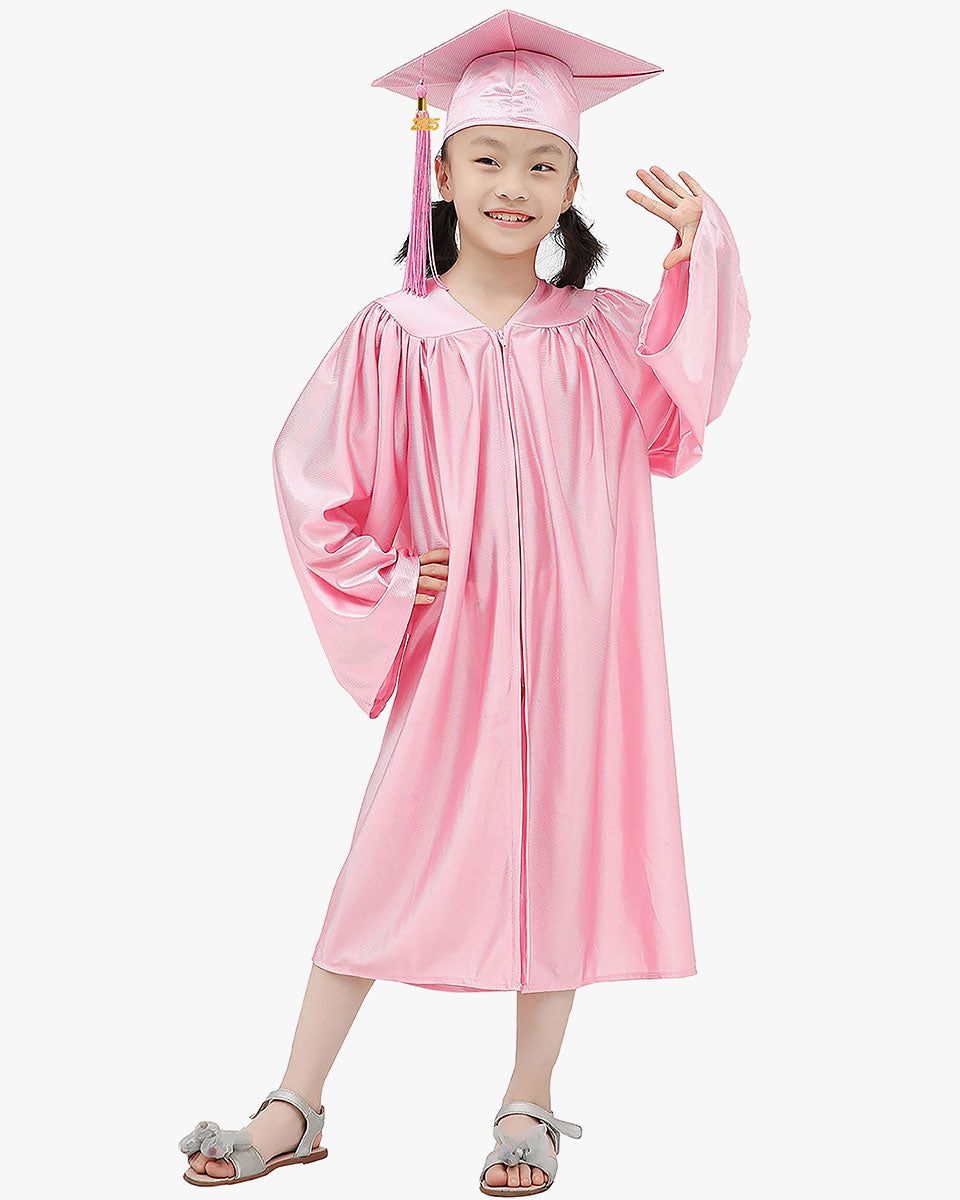 Shiny Kindergarten Cap, Gown & Tassel Package - 12 Colors Available