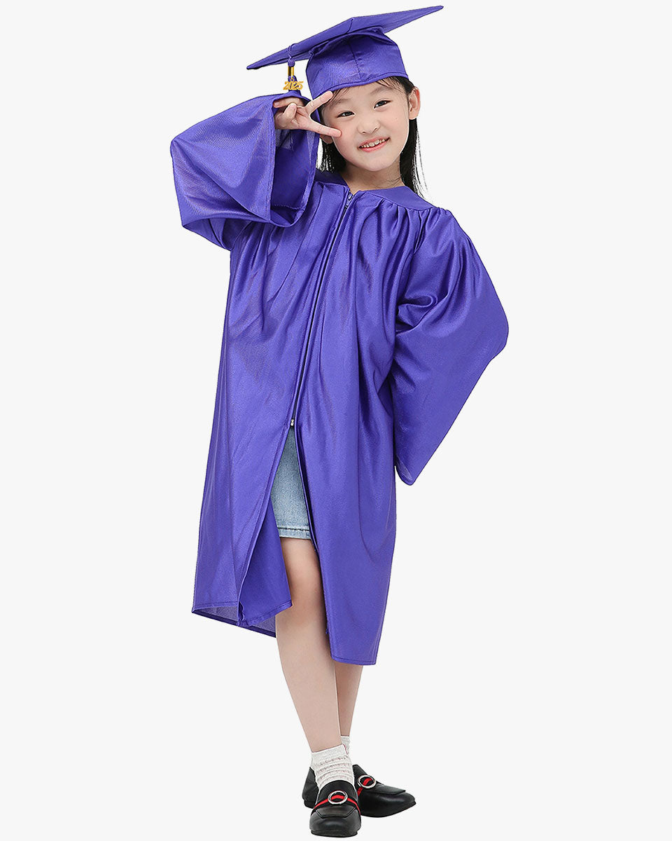 Shiny Kindergarten Cap, Gown & Tassel Package - 12 Colors Available