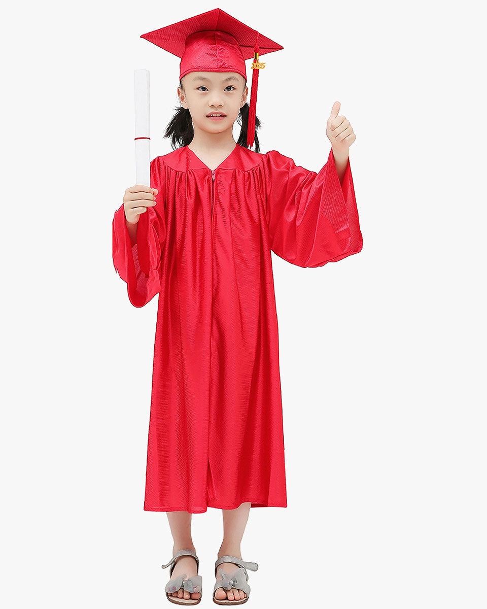 Shiny Kindergarten Cap, Gown & Tassel Package - 12 Colors Available