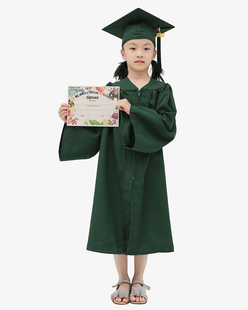 Matte Kindergarten Cap, Gown & Tassel Package – 12 Colors Available