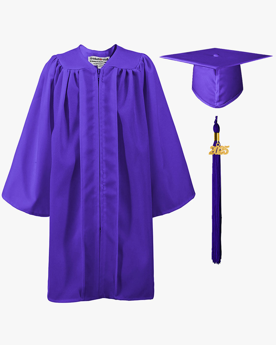 Matte Kindergarten Cap, Gown & Tassel Package – 12 Colors Available