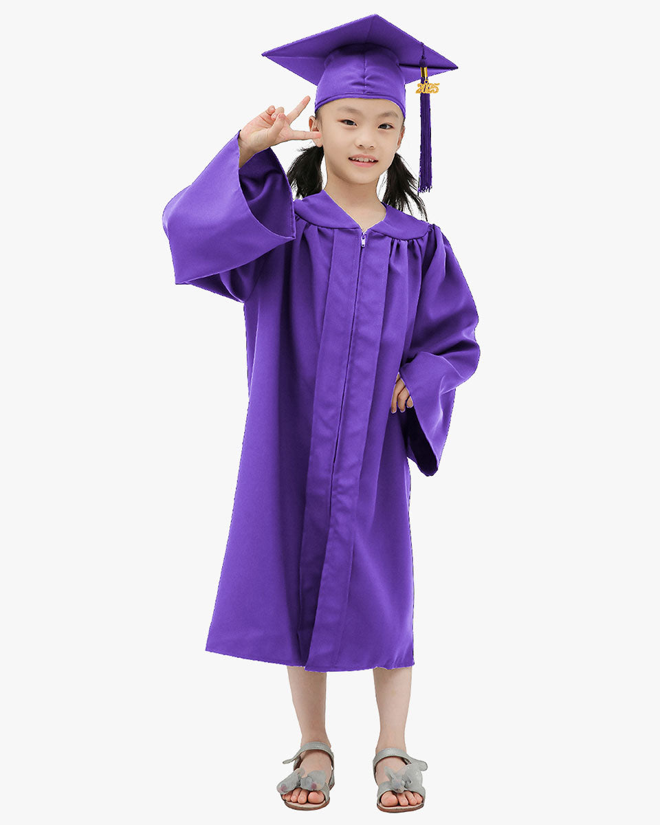 Matte Kindergarten Cap, Gown & Tassel Package – 12 Colors Available