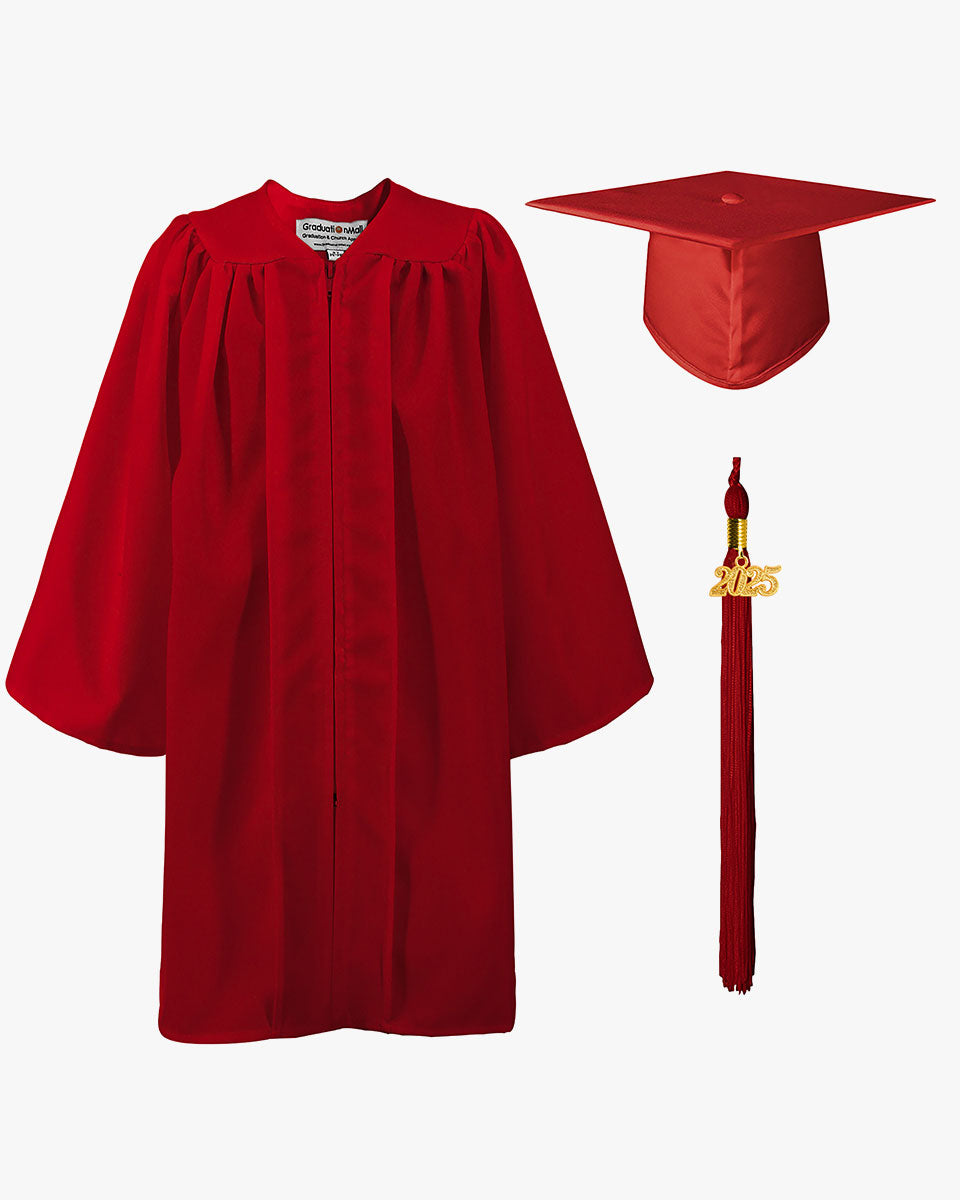 Matte Kindergarten Cap, Gown & Tassel Package – 12 Colors Available