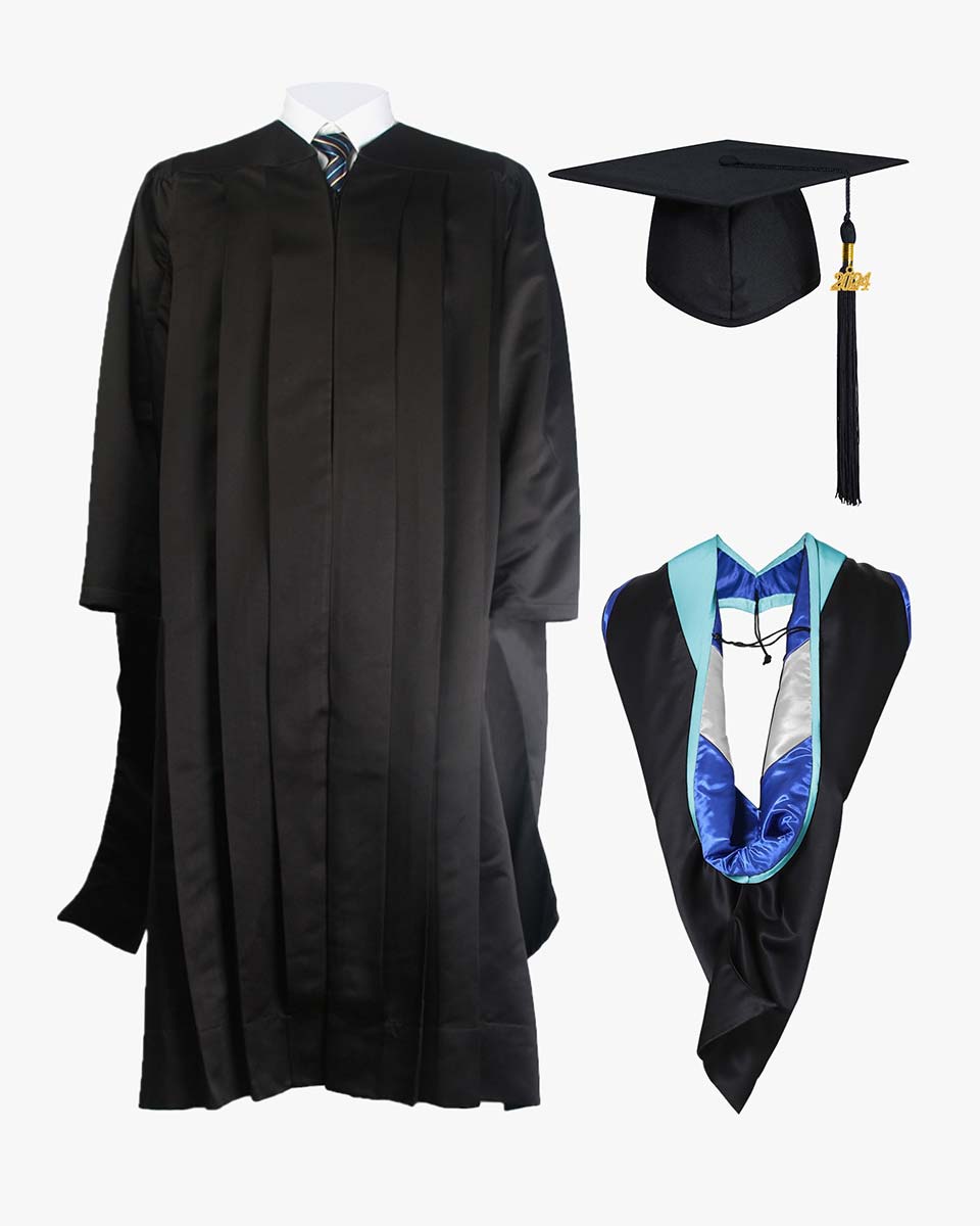 Black masters graduation gown best sale