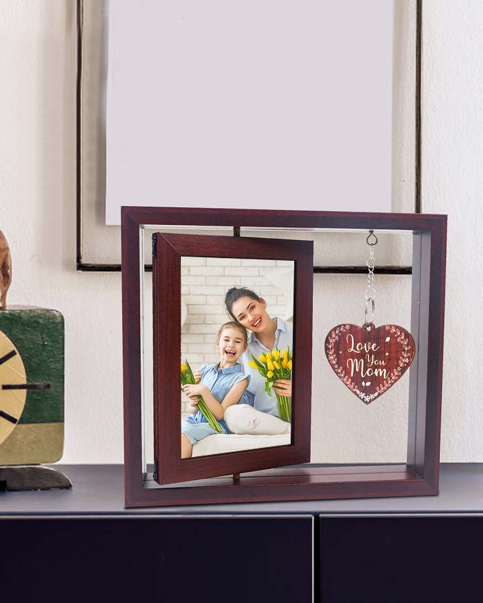 Rotating Picture Frame 4*6 for Wedding Engagement Gifts & Dad/Mom Gifts