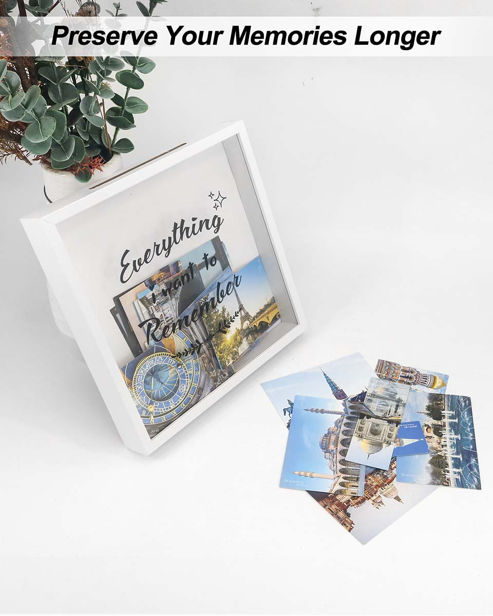 Travel Adventure Archive Memory Ticket Shadow Box with Slot 11x11 - 2 Styles Available