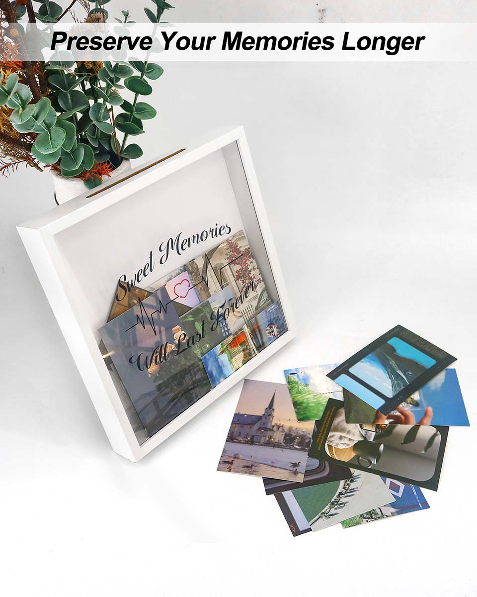 Travel Adventure Archive Memory Ticket Shadow Box with Slot 11x11 - 2 Styles Available